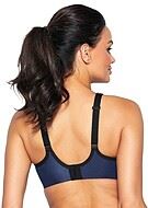 Sports bra for big bust, wide shoulder straps, mesh inlay, B to J-cup